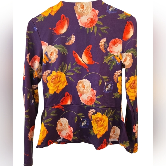 DISNEY PARKS TINKERBELL PEPLUM ZIP FRONT JACKET,CARDIGAN,BLAZER. SIZE X-SMALL. - Picture 2 of 11